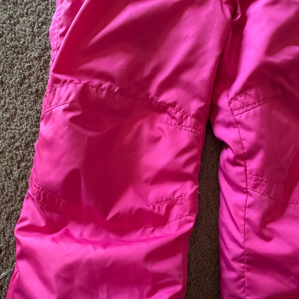 Faded Glory Pink Snow Bibs Girls Size‎ 5T Insulated Adjustable Straps Zipper